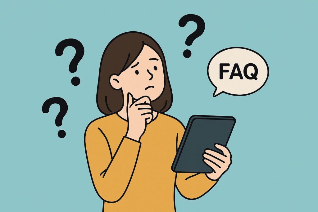 Kindleアプリが重いときのよくある疑問やトラブルに悩むユーザーとサポート解決のイメージイラスト